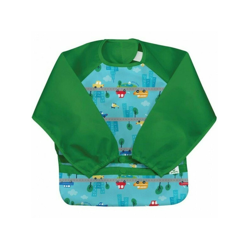 Bavetica Aqua Cars multifunctionala cu maneci lungi 12-24 luni - Green Sprouts