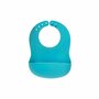 Bavetica din silicon moale cu buzunar colector pentru bebelusi, reglabila, albastra, Reer Eat`n Tidy 25033 - 1