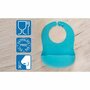 Bavetica din silicon moale cu buzunar colector pentru bebelusi, reglabila, albastra, Reer Eat`n Tidy 25033 - 4