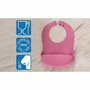 Bavetica din silicon moale cu buzunar colector pentru bebelusi, reglabila, roz, Reer Eat`n Tidy 25044 - 5