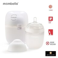 Biberon Anticolici Mombella Breast-Like, 210ml, Tetina M flux mediu, 100% Silicon, Ivory