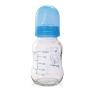 Biberon, Lorelli, Din sticla, Fara BPA, 120 ml, 0 luni+, Albastru