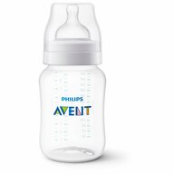 Biberon, Philips Avent, Anti-colici, 260 ml, Fara BPA, Usor de curatat, Tetine cu structura striata contra aplatizarii, 1 luna+, Transparent