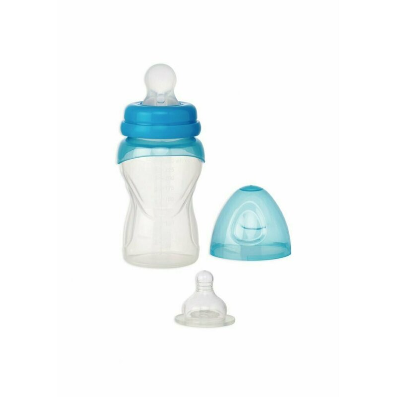 Saro baby - biberon special 2 in 1, cu tetina, cu lingurita din polypropilena (pp) 250 ml
