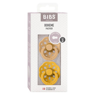 BIBS - Set 2 suzete Boheme Latex, tetina rotunda, 6 luni +-Desert Sand/Honey Bee