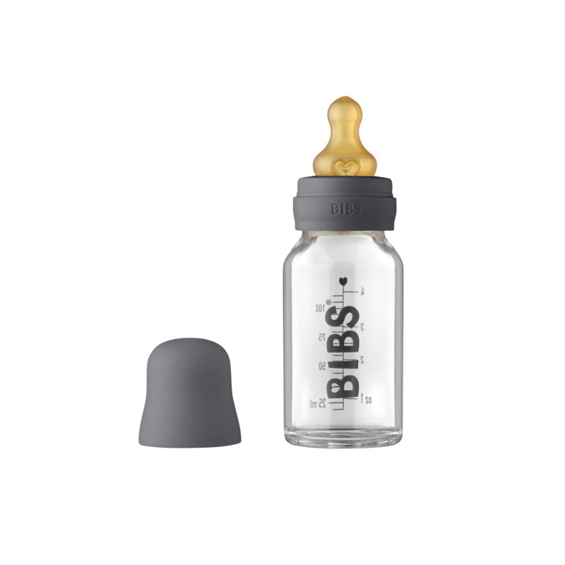 BIBS - Set complet biberon din sticla anticolici, 110 ml, Iron