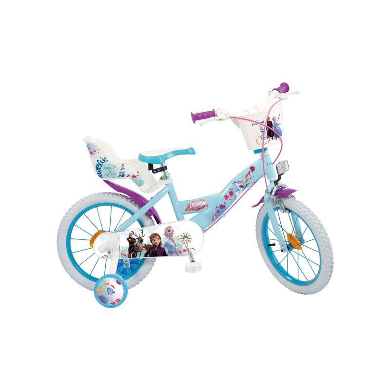 Toimsa - bicicleta cu pedale , disney frozen 2, 16 , cu roti ajutatoare, multicolor