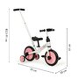 Bicicleta 3in1 Ecotoys Balance, roti ajutatoare detasabile, maner de control parental detasabil, bicleta de echilibru, sarcina maxima 30 kg, Alb/Roz - 4