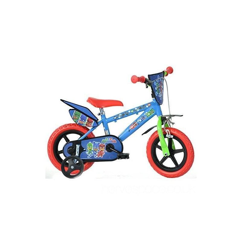 Dino Bikes - Bicicleta cu pedale , Disney Pj Masks, 12 , Cu roti ajutatoare, Multicolor