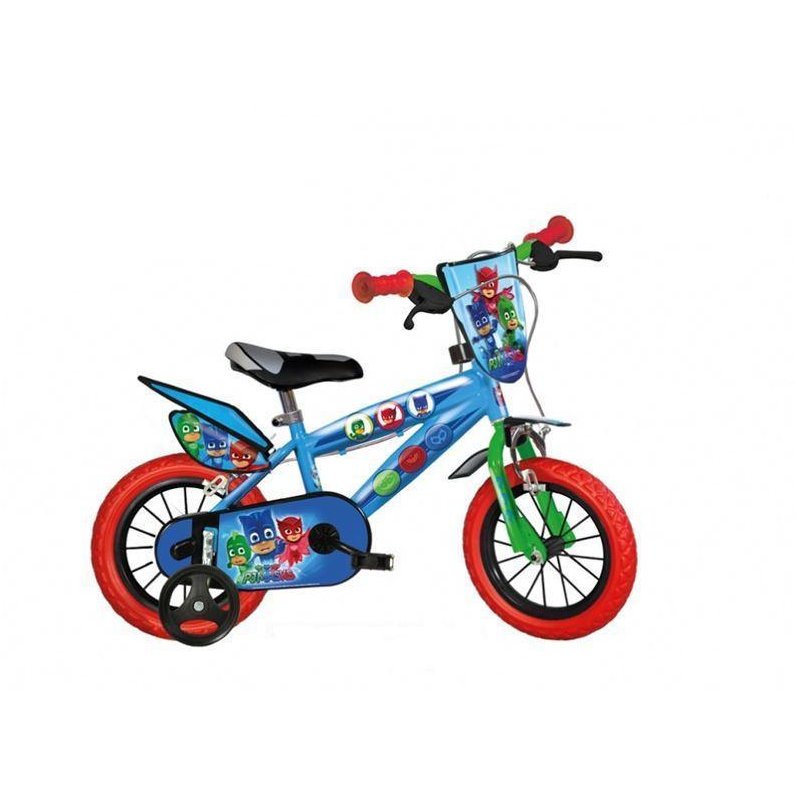 Dino Bikes - Bicicleta cu pedale , Disney Pj Masks, 14 , Cu roti ajutatoare, Multicolor