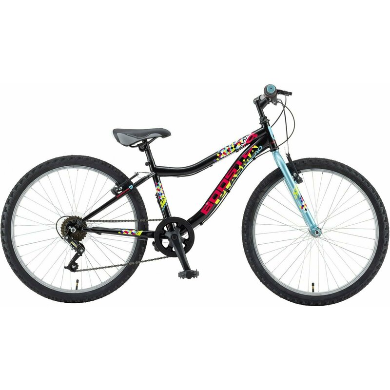 Bicicleta Copii Booster 2023 Plasma - 24 Inch, Negru-Turcoaz