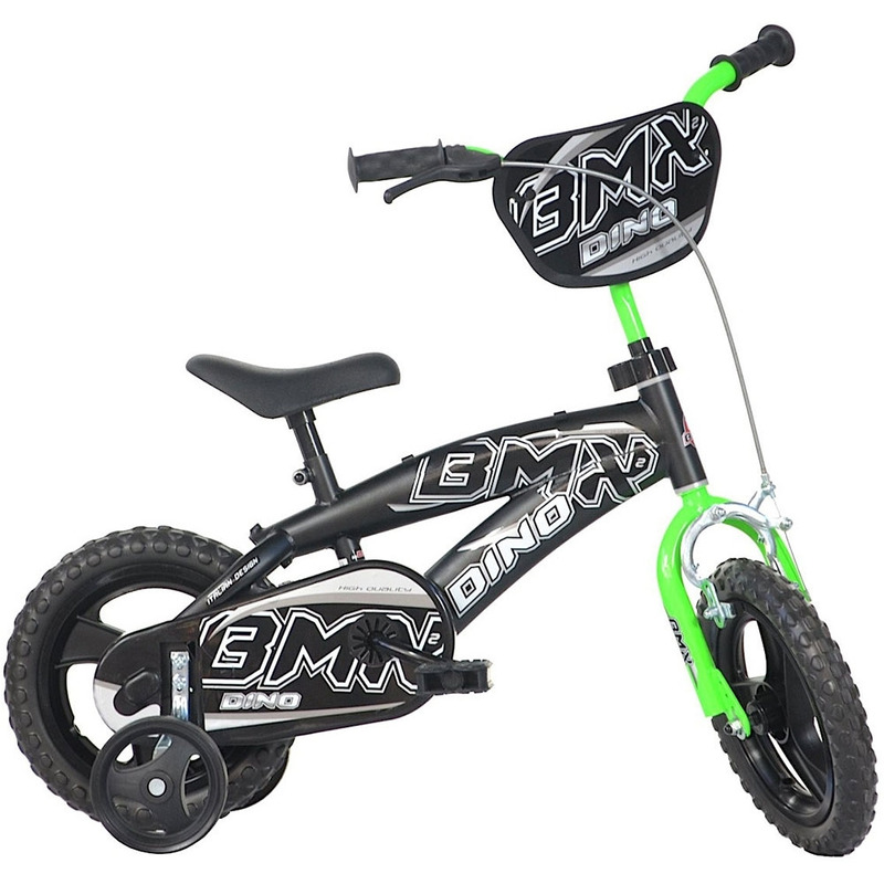 Bicicleta copii Dino Bikes 12\' BMX negru si verde
