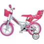 Bicicleta cu pedale, Dino Bikes, Unicorn, Cu roti ajutatoare, Cu cosulet frontal, Cu cosulet pentru papusi, 12 inch, Pana la 40 kg, 3 ani+, Multicolor - 10