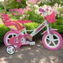Bicicleta cu pedale, Dino Bikes, Unicorn, Cu roti ajutatoare, Cu cosulet frontal, Cu cosulet pentru papusi, 12 inch, Pana la 40 kg, 3 ani+, Multicolor - 3