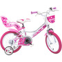 Bicicleta copii Dino Bikes 14' Little Heart alb si roz - 1
