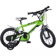 Bicicleta copii, Dino Bikes, R88, Cu roti ajutatoare, 14 inch, Cadru din otel, Pana la 115 cm, Green