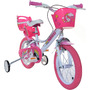 Bicicleta cu pedale, Dino Bikes, Unicorn, Cu roti ajutatoare, Cu cosulet frontal, Cu cosulet pentru papusi, 14 inch, Pana la 115 cm, Pink - 6