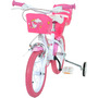 Bicicleta cu pedale, Dino Bikes, Unicorn, Cu roti ajutatoare, Cu cosulet frontal, Cu cosulet pentru papusi, 14 inch, Pana la 115 cm, Pink - 8