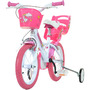 Bicicleta cu pedale, Dino Bikes, Unicorn, Cu roti ajutatoare, Cu cosulet frontal, Cu cosulet pentru papusi, 14 inch, Pana la 115 cm, Pink - 9