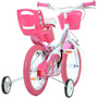 Bicicleta cu pedale, Dino Bikes, Unicorn, Cu roti ajutatoare, Cu cosulet frontal, Cu cosulet pentru papusi, 14 inch, Pana la 115 cm, Pink - 11