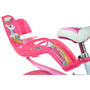 Bicicleta cu pedale, Dino Bikes, Unicorn, Cu roti ajutatoare, Cu cosulet frontal, Cu cosulet pentru papusi, 14 inch, Pana la 115 cm, Pink - 20