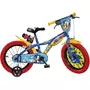 Bicicleta copii, Dino Bikes, Sonic, Roti ajutatoare, Suport cu sticla de apa, 16 inch, Cadru din otel, Pana la 125 cm, Blue/Red - 6