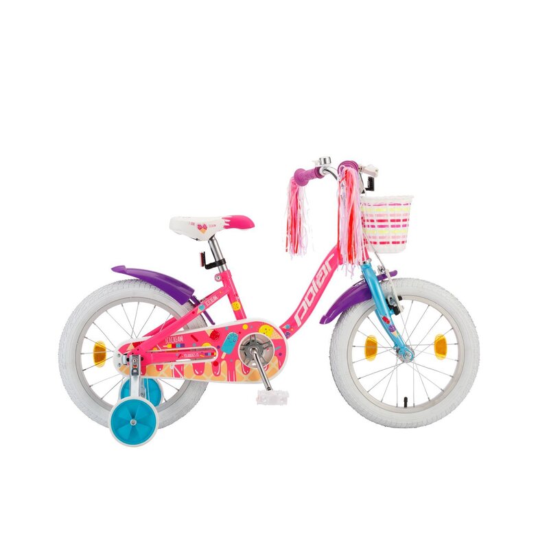 Bicicleta Copii Polar Icecream - 16 Inch, V-Brake, Roz-Mov