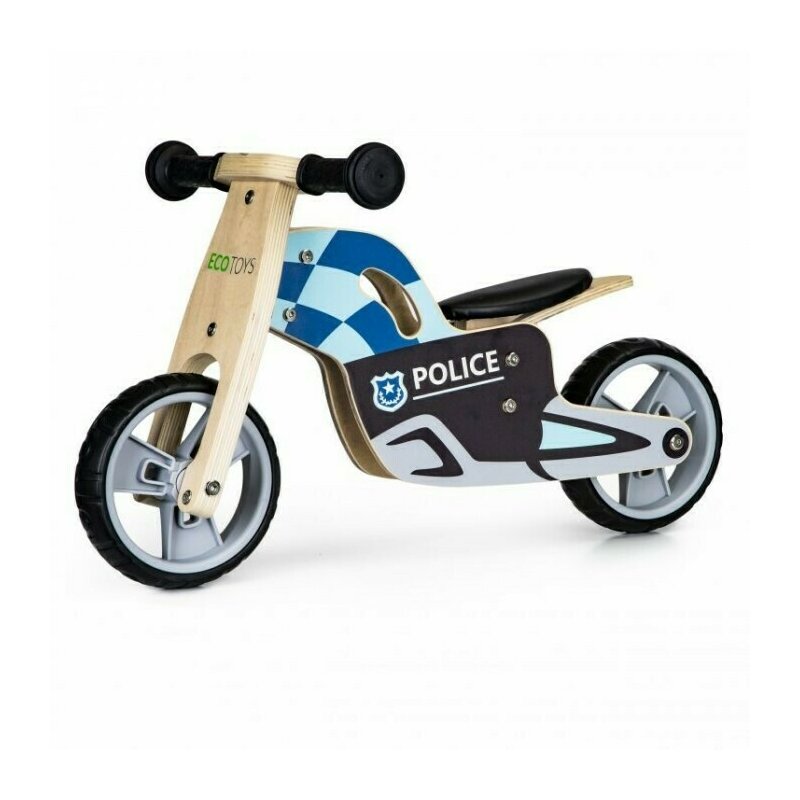Ecotoys - bicicleta fara pedale lc-v1330 , politie din lemn