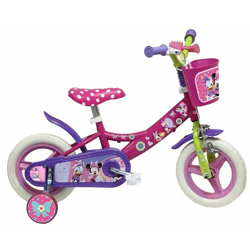 Denver - Bicicleta cu pedale , Minnie Mouse, 10 , Cu roti ajutatoare, Multicolor