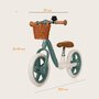 Bicicleta fara pedale, Lionelo, Alex Plus, Usoara, Cu ghidon si sa reglabile, Include cos depozitare si sonerie, Din otel, Cu roti din spuma EVA, 12 inch, Green Forest - 9