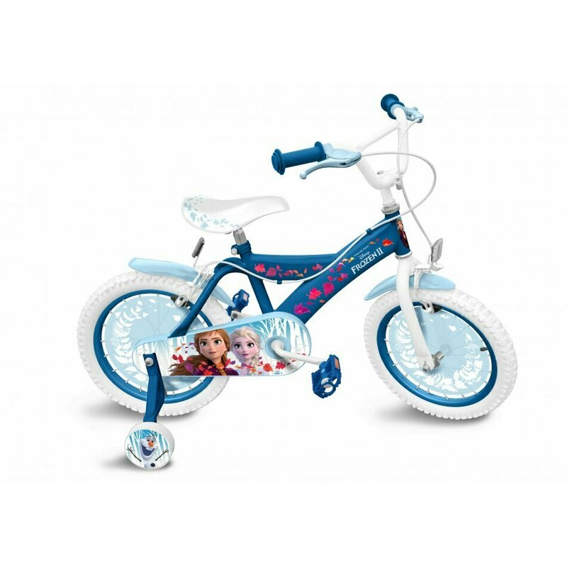Stamp - bicicleta cu pedale , disney frozen, 16 , cu roti ajutatoare, multicolor