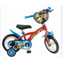 Bicicleta pentru copii, Toimsa, Paw Patrol, 12 inch, Cu roti ajutatoare, Conform cu standardul european de securitate EN71, Rosu/ Albastru - 1