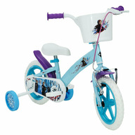 Bicicleta pentru copii, Huffy, Disney Frozen,  12 inch, Cu roti ajutatoare si cosulet frontal, Albastru