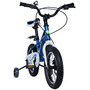 Bicicleta pentru copii 2-4 ani HappyCycles KidsCare, roti 12 inch, cu roti ajutatoare si frane pe disc, albastru - 2