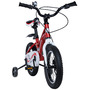 Bicicleta pentru copii 2-4 ani HappyCycles KidsCare, roti 12 inch, cu roti ajutatoare si frane pe disc, rosu - 2