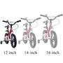 Bicicleta pentru copii 2-4 ani HappyCycles KidsCare, roti 12 inch, cu roti ajutatoare si frane pe disc, rosu - 6