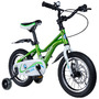 Bicicleta pentru copii 2-4 ani HappyCycles KidsCare, roti 12 inch, cu roti ajutatoare si frane pe disc, verde - 1