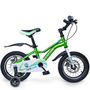 Bicicleta pentru copii 2-4 ani HappyCycles KidsCare, roti 12 inch, cu roti ajutatoare si frane pe disc, verde - 7