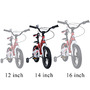 Bicicleta pentru copii 3-6 ani HappyCycles KidsCare, roti 14 inch, cu roti ajutatoare si frane pe disc, rosu - 6