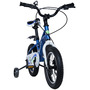 Bicicleta pentru copii 5-8 ani HappyCycles KidsCare, roti 16 inch, cu roti ajutatoare si frane pe disc, albastru - 2