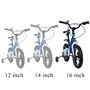 Bicicleta pentru copii 5-8 ani HappyCycles KidsCare, roti 16 inch, cu roti ajutatoare si frane pe disc, albastru - 6