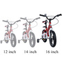 Bicicleta pentru copii 5-8 ani HappyCycles KidsCare, roti 16 inch, cu roti ajutatoare si frane pe disc, rosu - 6