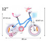 Bicicleta pentru copii, Royal Baby, Star Girl, 2 - 4 ani, cadru BMX-Type otel, roti aer 12 inch, sa reglabila, roti ajutatoare, Albastra - 2