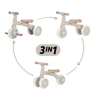 Bicicleta/tricicleta, Petite&Mars, 3 in 1, Multifunctionala, Cu/fara pedale, Ghidon directionabil, Sa reglabila pe inaltime, 2.3 kg, Pana la 25 kg, 12-36 luni, Bej