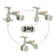 Bicicleta/tricicleta, Petite&Mars, 3 in 1, Multifunctionala, Cu/fara pedale, Ghidon directionabil, Sa reglabila pe inaltime, 2.3 kg, Pana la 25 kg, 12-36 luni, Verde