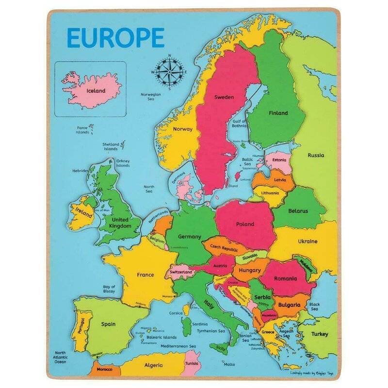 harta geografica a europei in limba romana Puzzle incastru harta Europei