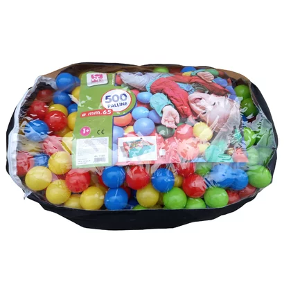 Bile colorate de 65 mm pentru piscina, set de 500