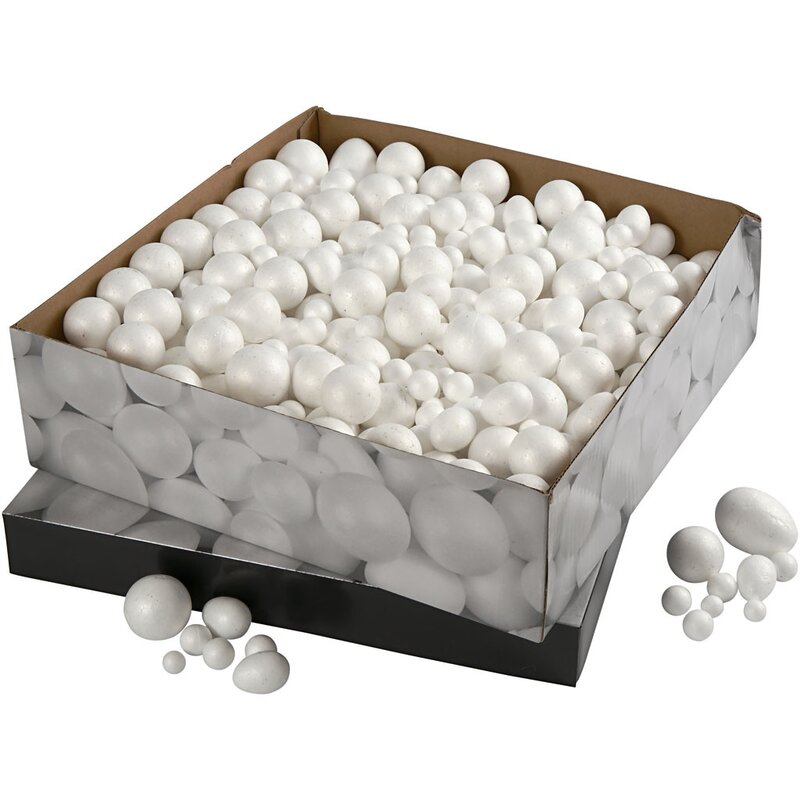 Creativ company - set creativ bile si oua 1.5 - 6.1 cm, 550 buc din polistiren
