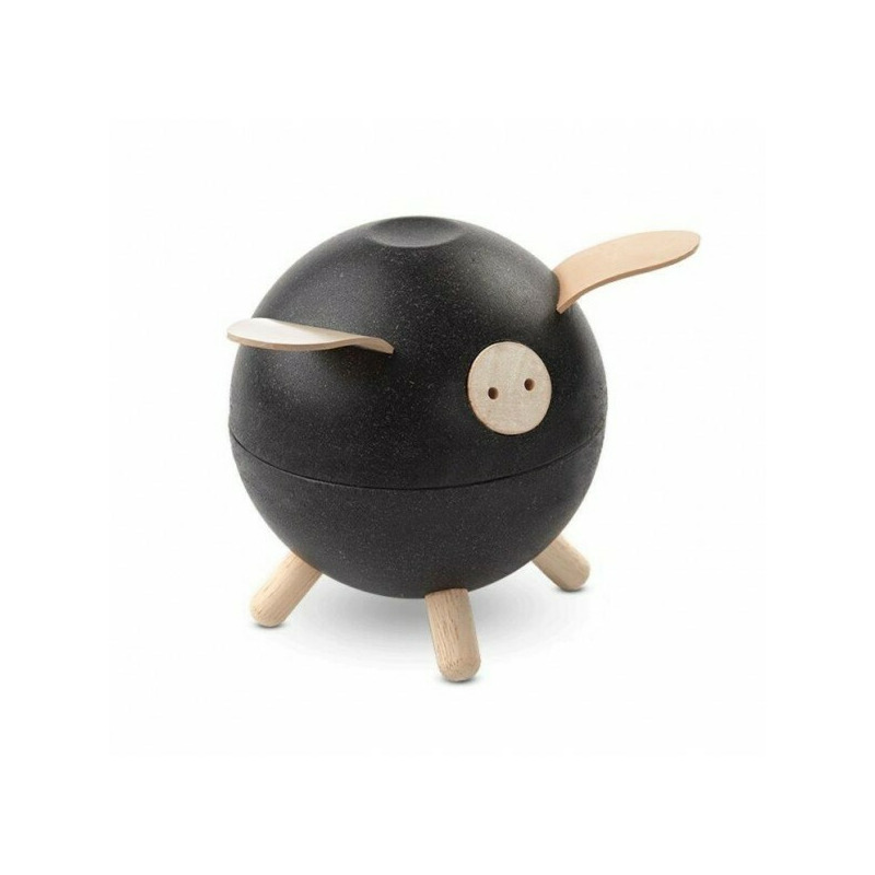 Black Piggy - Pusculita din lemn