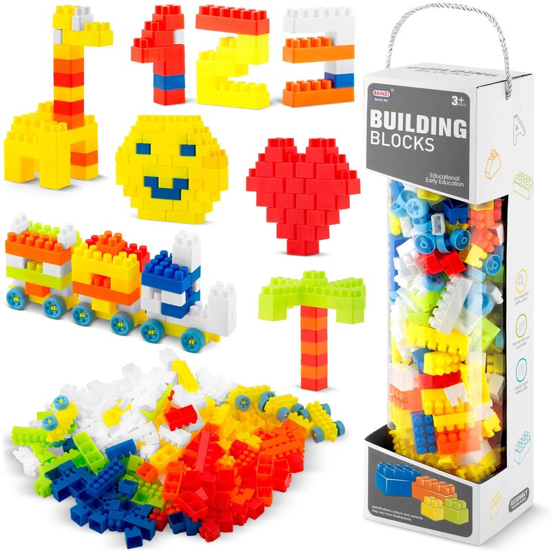 Blocuri de constructie, Ricokids, Set 300 piese, Cu ambalaj cu maner, RK-761